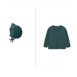 Zara Toddler Knit Cardigan and Bonnet Set